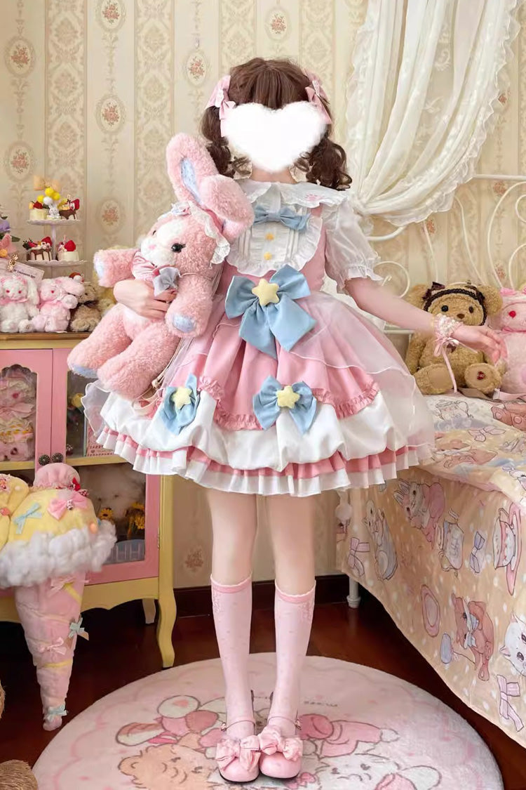 Little Wishing Star Ruffle Bowknot Bud Sweet Lolita Jsk Dress 5 Colors - Product - 10