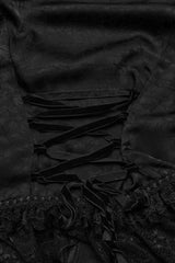 Black Gorgeous Adjustable Tightness Long Puff Sleeves Womens Gothic Blouse - Product - 10
