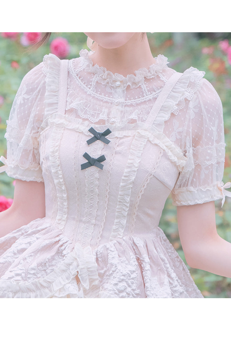Detachable Pad Puff Sleeves Sweet Lolita Short Shirt 3 Colors - Product - 5