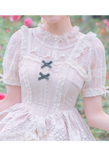 Detachable Pad Puff Sleeves Sweet Lolita Short Shirt 3 Colors - Product - 5