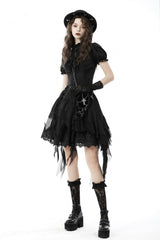 Black Multi-Layered Irrgular Hem Women's Punk Tasseled Skirt - Product - 10