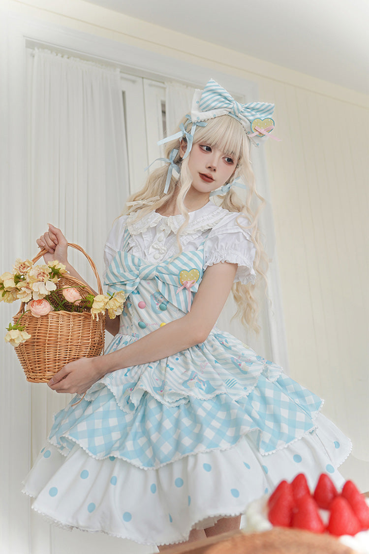 Blue Miku Sleeveless Triple-Layered Print Bowknot Sweet (Dress Only) detail view 10