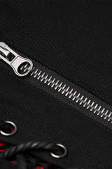 Buttonhole Drawstring Stitching Lace-Up Mesh Women's Steampunk Skinny Jeans Pants 2 Colors - Product - 7