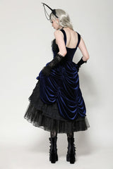 Black/Blue Sleeveless Multi-Layered Ruffled Lace Women's Lolita Gothic Slip Dress Wedding Dress - Product - 11