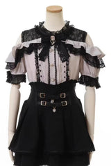 Double Bowknot Ruffle Slim Sweet Jirai Kei Skirt 3 Colors - Product - 9