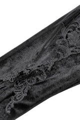Black Women's Gothic Floral Embroidered Lace Flared Pants - Product - 13