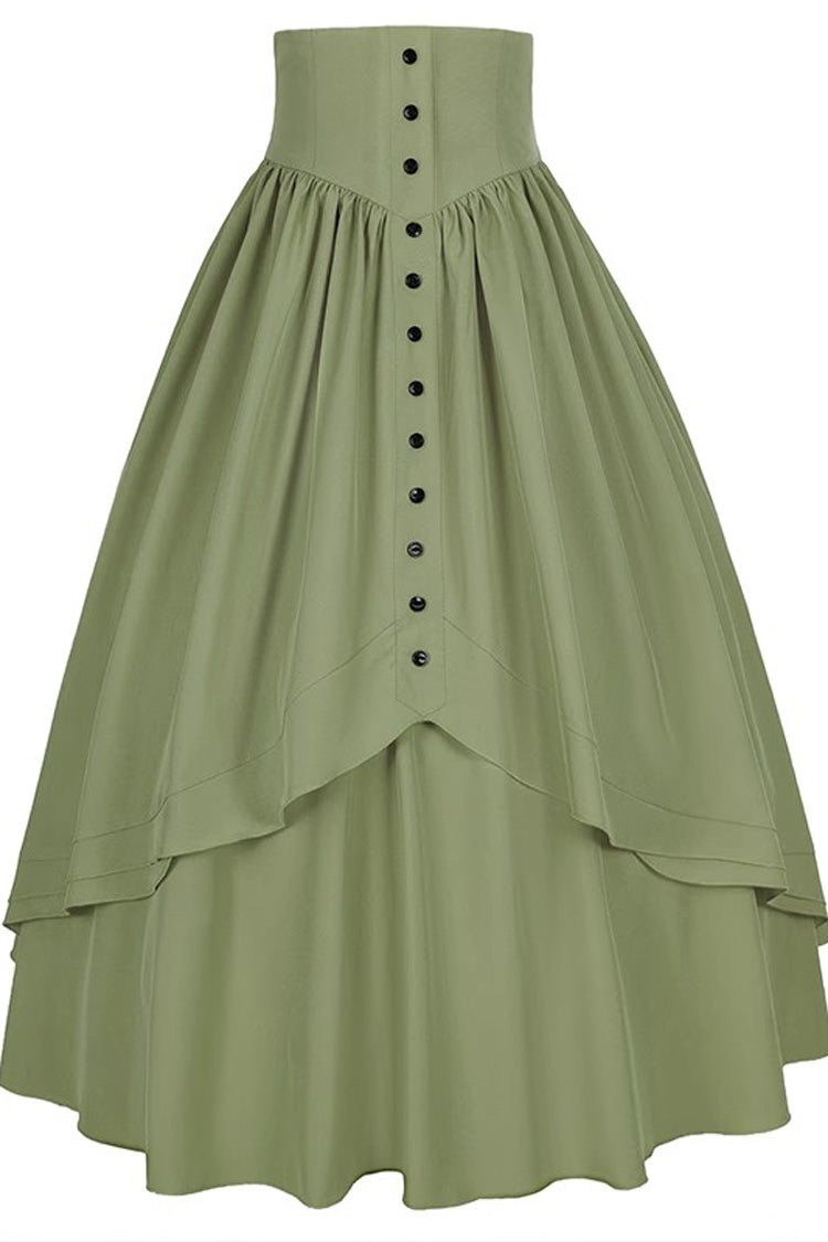 Gothic Elegant Ruffle Lolita Victorian Skirt 8 Colors - Light-Green - 11