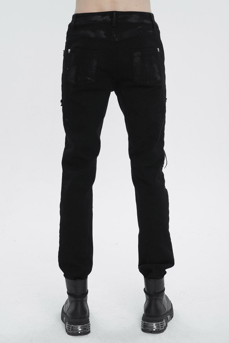 Black Personalities Strappy Distressed Men's Punk Pants - Product - 5