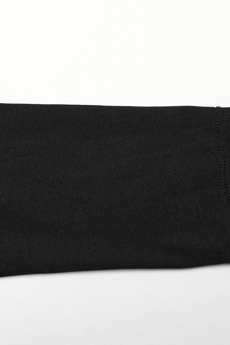 Black Long Sleeves Faux Leather Stitching Mens Steampunk Blouse - Product - 8