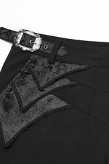 Black Jacquard Buckle Men's Punk Pants - Product - 5