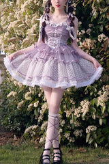 Purple Star Trail Star Yarn Multi-Layer Ballet Sweet Lolita Jsk Dress - Purple - 1