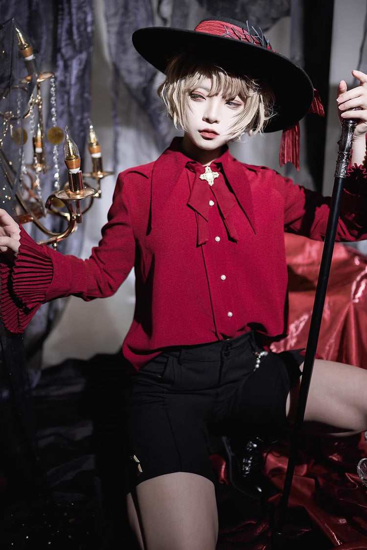Princess Chronicles The Unknown Shadow Gothic Ouji Lolita Blouse 3 Colors - Product - 5