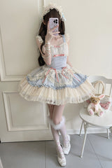 [Flower Season] Bowknot Lace Sweet Ballet Lolita Jsk Dress 4 Colors - Product - 16
