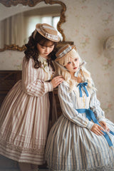 Forest Atlas Striped Print Long Sleeves Bowknot Sweet Lolita Dress 3 Colors - Product - 16