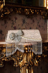 Champagne Heavily Embellished Rhinestone Bow Evening Sweet Lolita Clutch - Champagne - 1