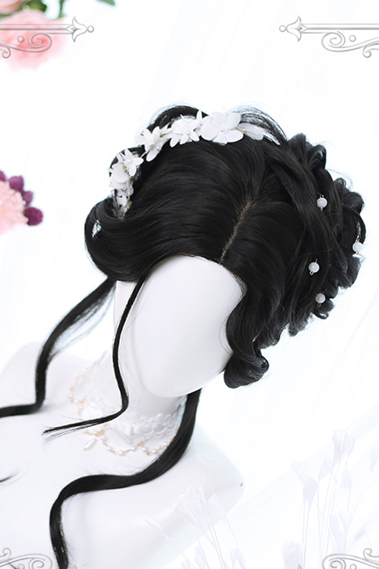 Black Curly Hair Natural Long Sweet Lolita Wig - Product - 2
