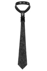 Black Metal Skull Decoration Men's Steampunk Necktie - Black - 1