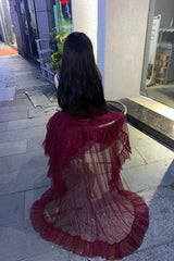 Red Shining Bowknot Irregular Sweet Princess Gorgeous Lolita Jsk Dress (Include Train) - Product - 8