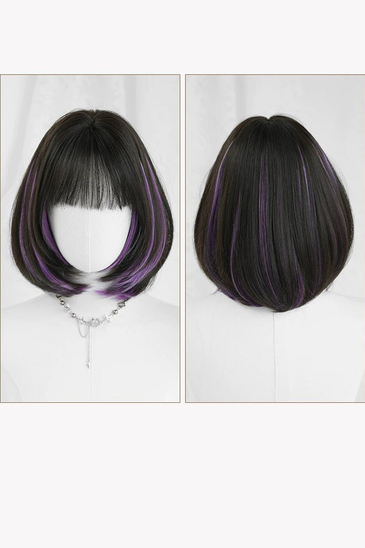 Face-Framing Highlights Layered Short Bob Sweet Lolita Wig 2 Colors - Product - 13