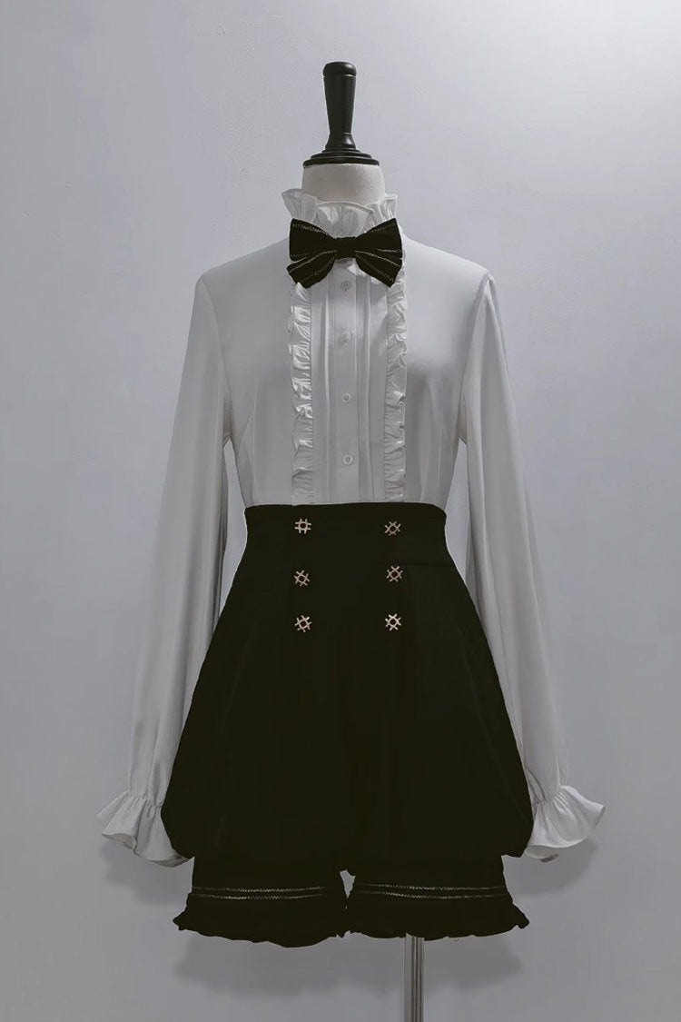 White Anxious Rabbit Long Sleeves Ouji Fashion Gothic Lolita Blouse - White - 1