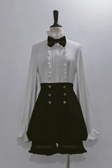 White Anxious Rabbit Long Sleeves Ouji Fashion Gothic Lolita Blouse - White - 1