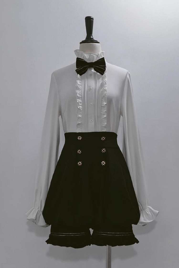 White Anxious Rabbit Long Sleeves Ouji Fashion Gothic Lolita Blouse - White - 1