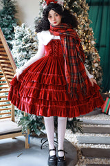 [Sponge Cake] Multi-Layered Ruffle Lace-Up Gothic Lolita Jsk Dress 2 Colors - Product - 3