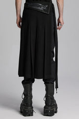 Black Buckle Men's Punk Skirt - Product - 2