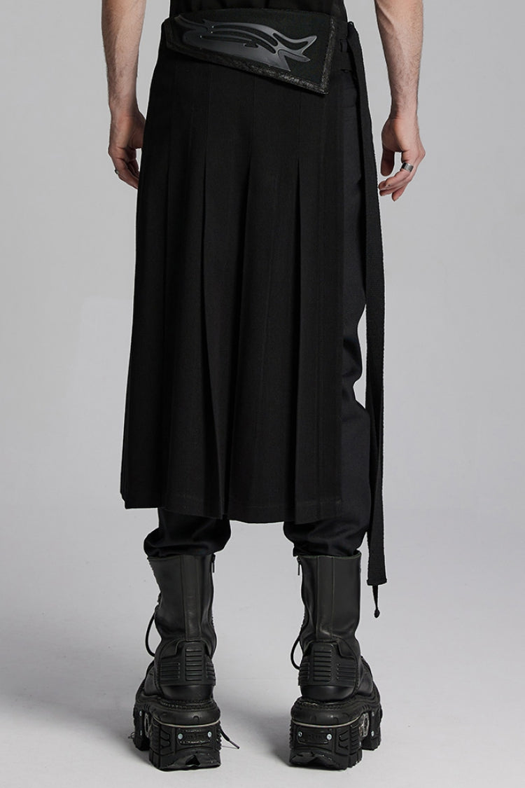 Black Buckle Men's Punk Skirt - Product - 2