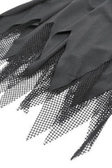 Black Sleeveless Mesh Spliced Studded Zipper Women's Punk Slip Dress - Product - 16