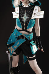 Blue/Green [Traveler’s Outfit] Print Embroidery Hooded Ouji Fashion Sweet Handsome Lolita Set - Product - 8