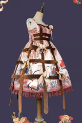 Midnight Magic Church Print Ruffle Punk Lolita Jsk Dress 3 Colors - Product - 11