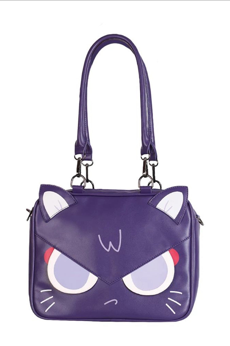 Purple Cartoon Cat Sweet Lolita Convertible Backpack/Crossbody Ita Bag - Purple - 1