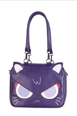 Purple Cartoon Cat Sweet Lolita Convertible Backpack/Crossbody Ita Bag - Purple - 1