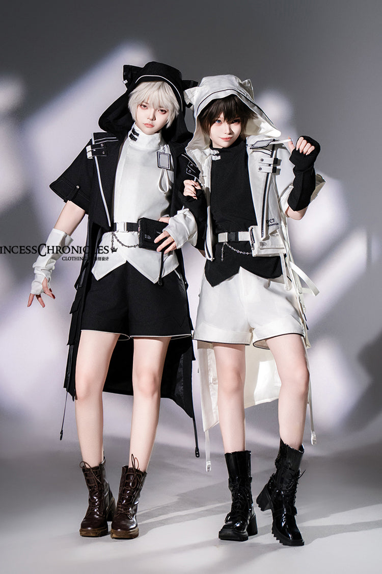 Black Functional Style Ouji Fashion Prince Handsome Lolita Shorts - Product - 9