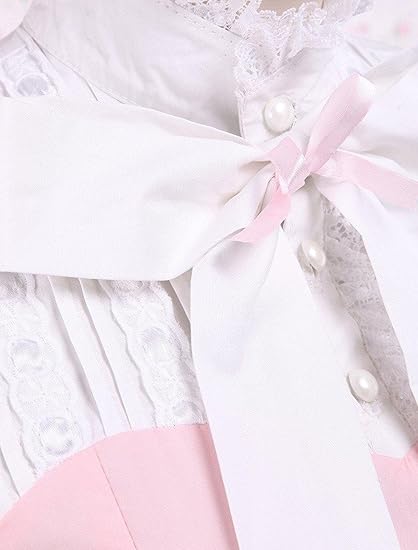 Sweet Long Sleeve High Collar Cotton Lolita Dress with Bows - view 2