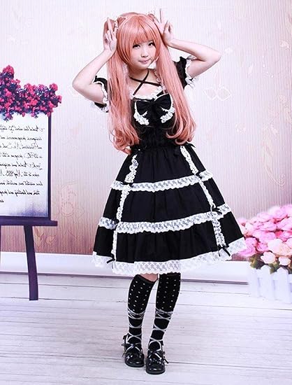Classic Traditional Short Sleeve Cotton Lolita Dress 商品画像