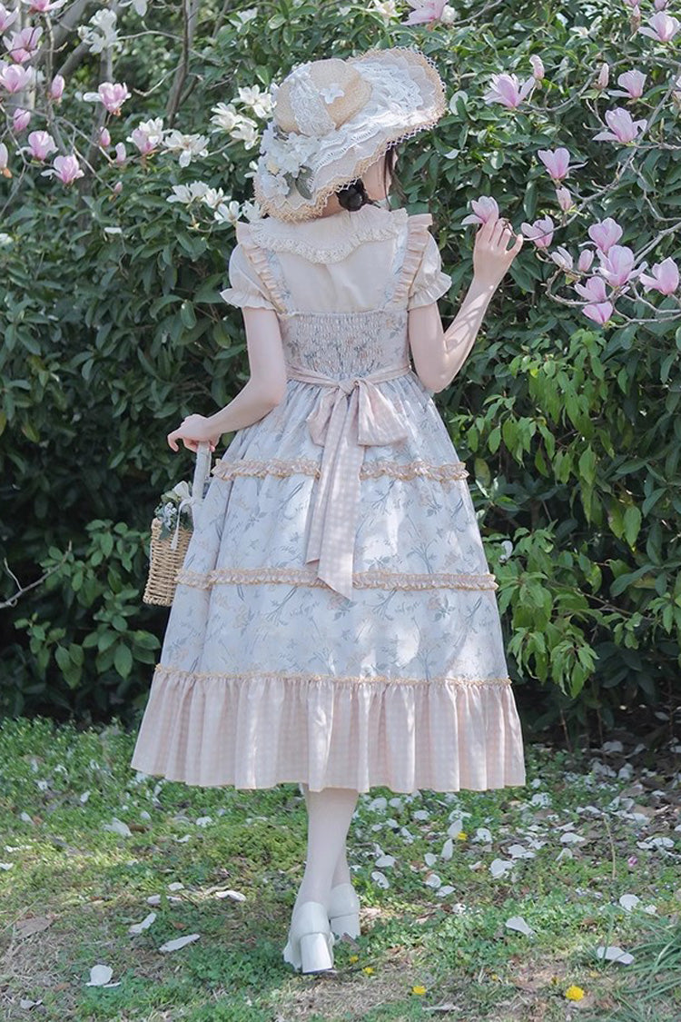 Multi-Color Midsummer Print Ruffle Embroidery Sweet Lolita Jsk Dress - Product - 10