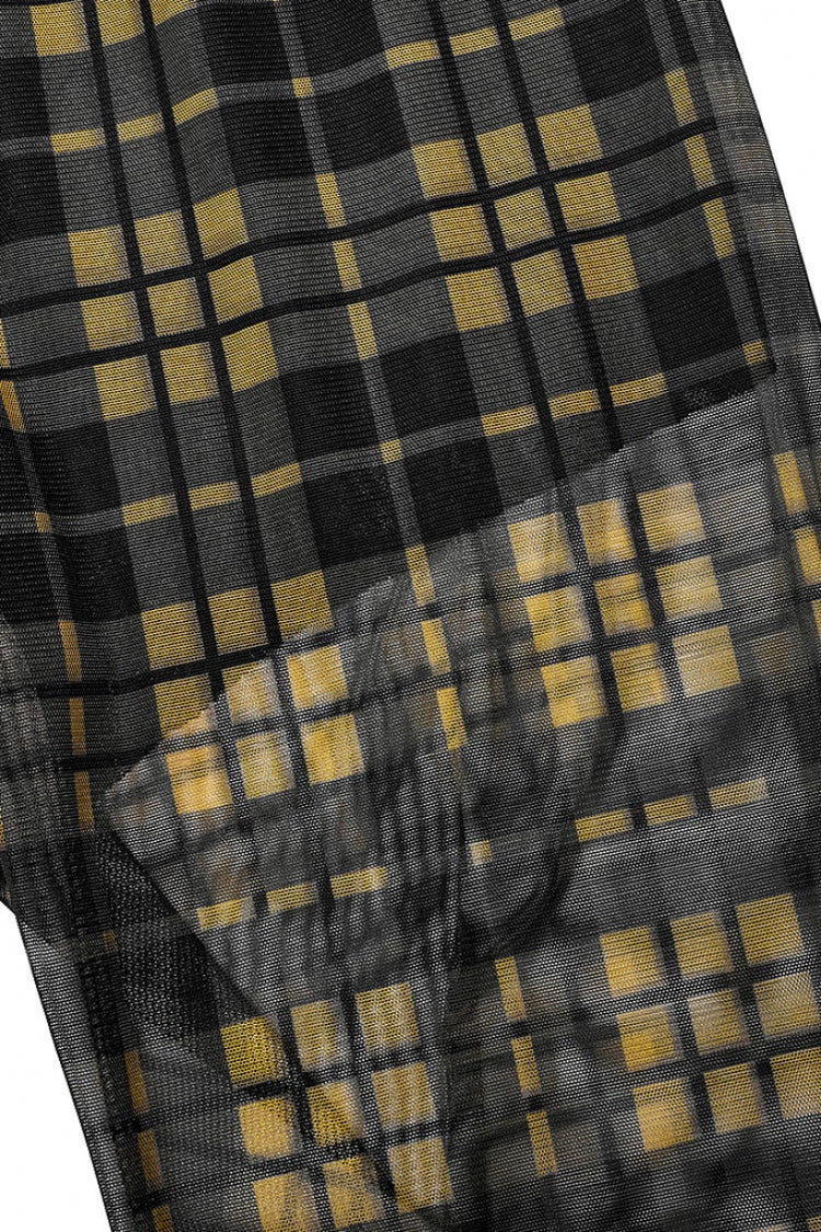 Plaid Print Slim Sheer Women's Steampunk Leggings 2 Colors - Product - 5