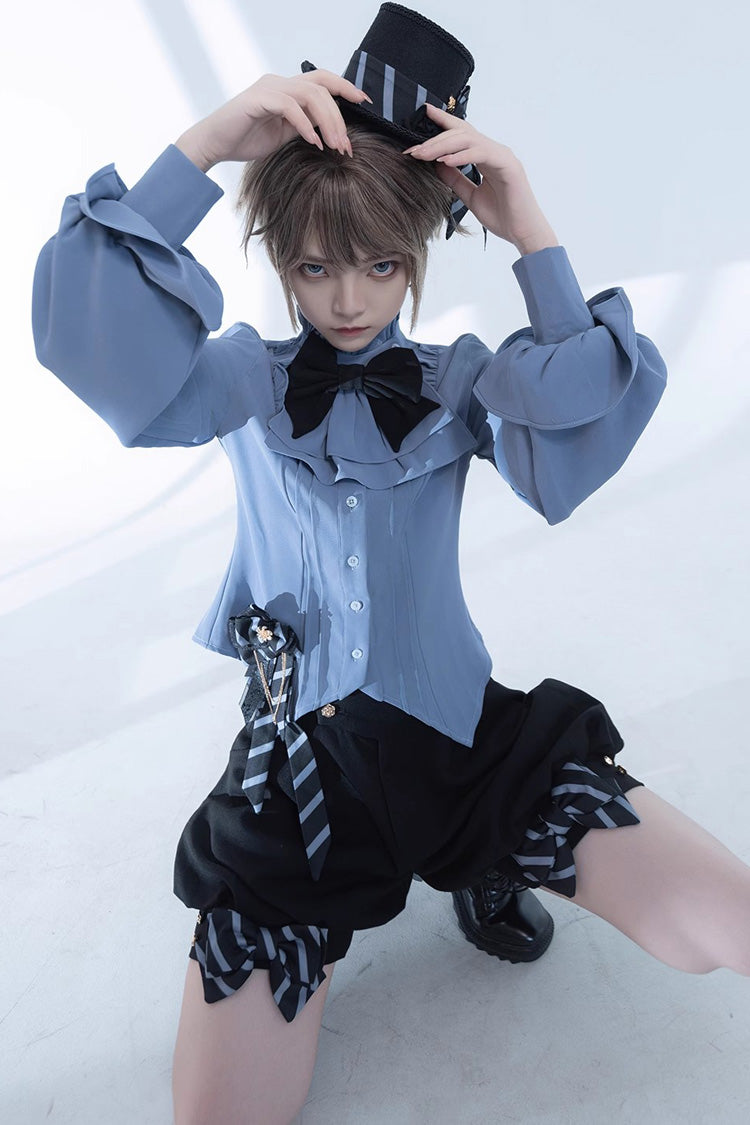 Blue Narrative Maxim Long Sleeves Ouji Fashion Gothic Lolita Blouse - Product - 6