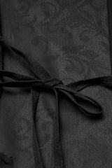 Black Dark Pattern Print Hooded Women's Gothic Coat - Product - 5