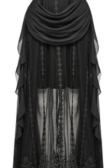 Black Off Shoulder Sleeveless Spliced Lace-Up Slim Pleated Women's Gothic Corset  Chiffon Strapless Dress - Product - 8
