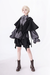 Gray Retro Cute Cool Ouji Fashion Lolita Blouse - Product - 5