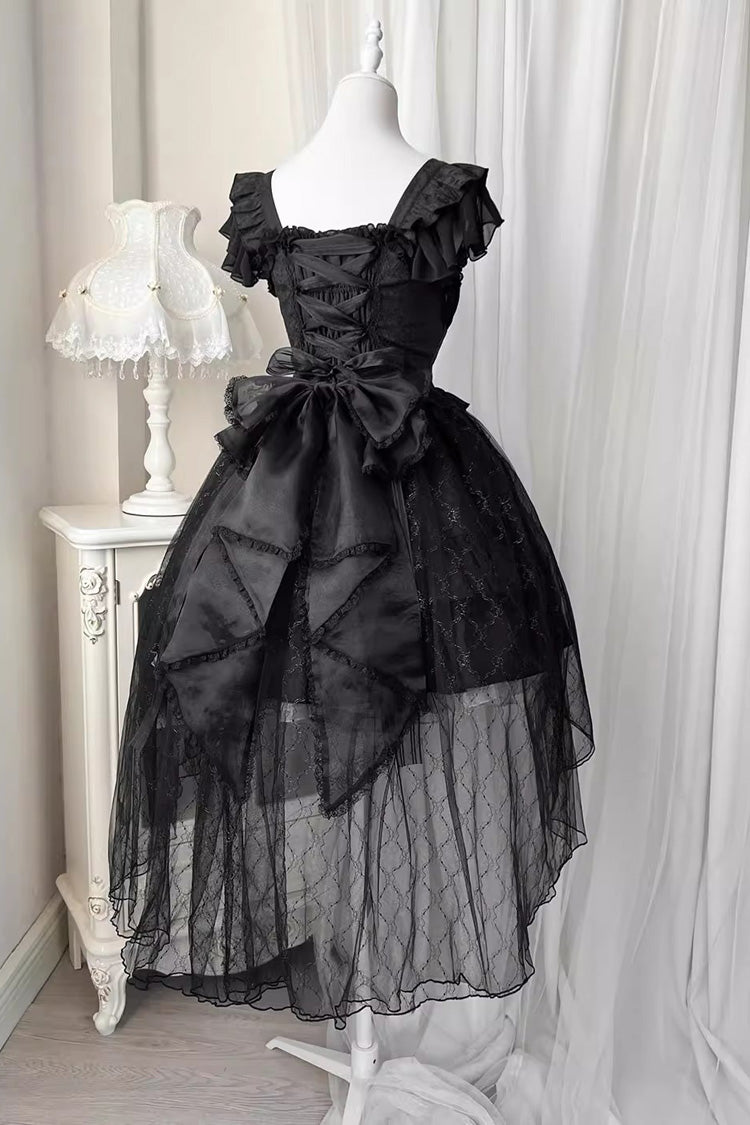 Black Elegant Bride Gorgeous Tea Party Gothic Lolita Tiered Dress - Product - 11