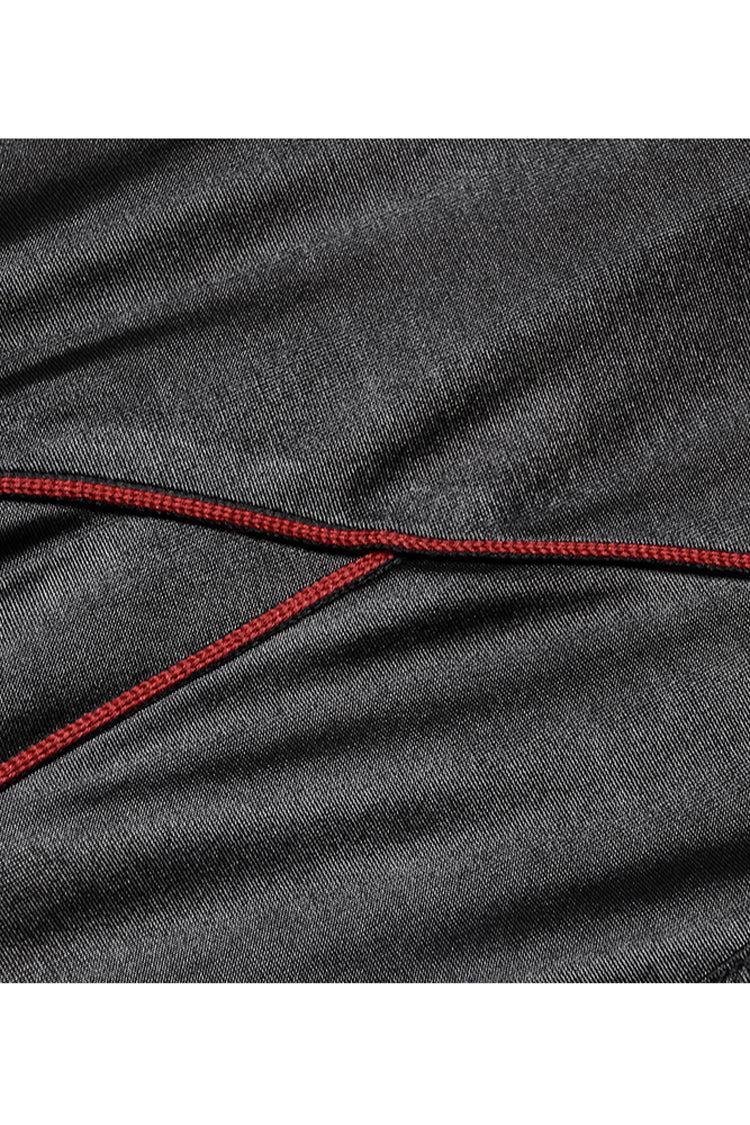 Red/Black Slim Side Zipper Elastic Fashion Hip-Lifting Thin Punk Women's Leggings - Product - 9