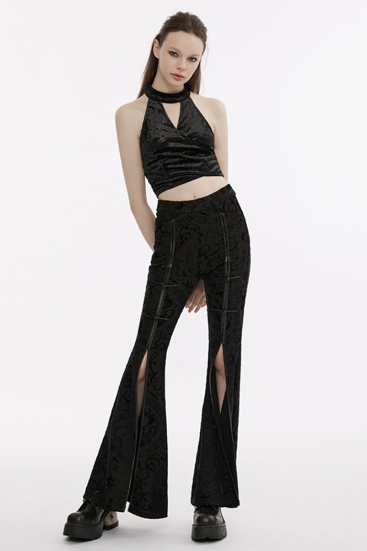 Black V Collar Hollow Backless Halterneck Women's Gothic Corset - Product - 4