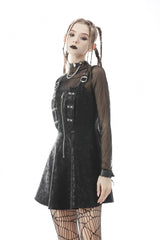 Black Long Sleeves Irregular Sheer Mesh Women's Daily Gothic Top - Product - 10