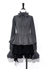 Gray Retro Cute Cool Ouji Fashion Lolita Blouse - Grey - 1