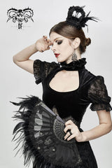Black Feather Rose Lace Edging Cross Women's Gothic Crown Headwear - Product - 6