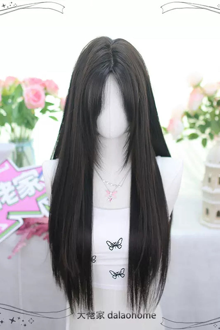 Black Natural Classic Lolita Long Straight Wigs - Product - 2